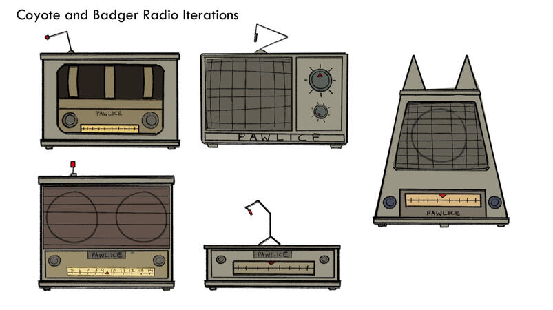 Radio Prop Iterations: drawn by Bryce Lim, colored by Juju Wrice